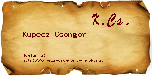 Kupecz Csongor névjegykártya