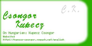 csongor kupecz business card